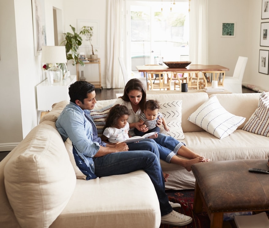 Warm, cozy home with family