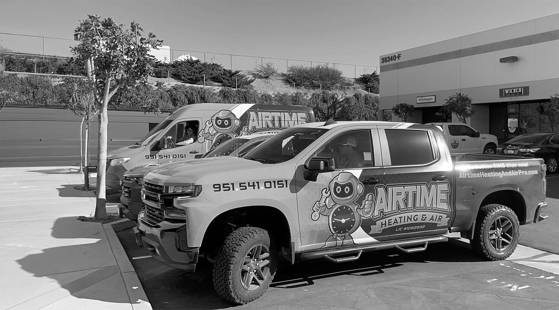 Airtime three park branded vans